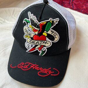 Ed Hardy Black Trucker Hat – Tiger Design